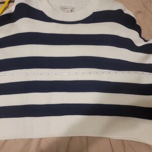 Sincerely Jules Navy and White Knit Sweater